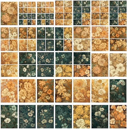Decoupage Paper Pack (35 Sheets 6"x8") Incredible Intricate Yellow and Green Flower Illustrations FLONZ Vintage Illustration Pictures Cards for Decoupage, Craft and Scrapbooking - Image 4
