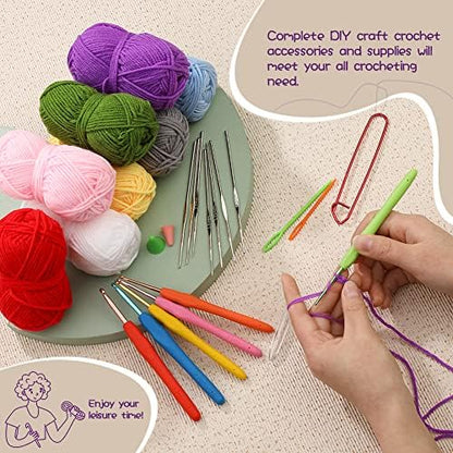 LOKUNN Crochet Kit for Beginners 102 PCS Beginner Crochet Kit for Adults - Image 5