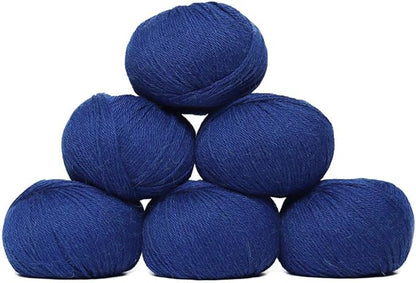100% Baby Alpaca Yarn Wool Set of 6 Skeins (300 Grams) DK Weight - Made in Peru - Heavenly Soft and Perfect for Knitting and Crocheting Azure Blue, DK - 6 Skeins