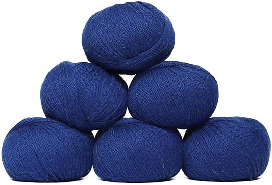 100% Baby Alpaca Yarn Wool Set of 6 Skeins (300 Grams) DK Weight - Made in Peru - Heavenly Soft and Perfect for Knitting and Crocheting Azure Blue, DK - 6 Skeins