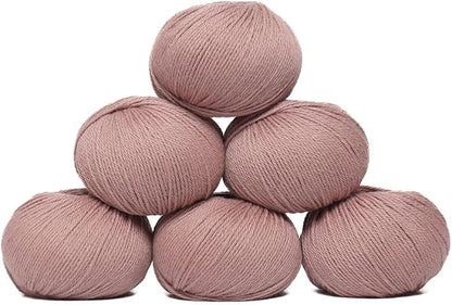 100% Baby Alpaca Yarn Wool Set of 6 Skeins (300 Grams) DK Weight - Made in Peru - Heavenly Soft and Perfect for Knitting and Crocheting (Antique Rose, DK - 6 Skeins)