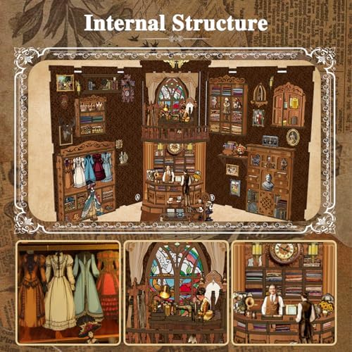 Book Nooks for Adults, DIY Miniature Dollhouse Book Nook Kit - Tailor Shop - Image 3