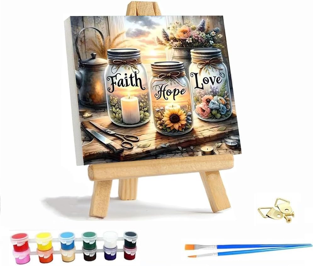 VIGEGU Faith,Hope,Love Paint by Numbers Kit for Adults with Frame by VIGEGU