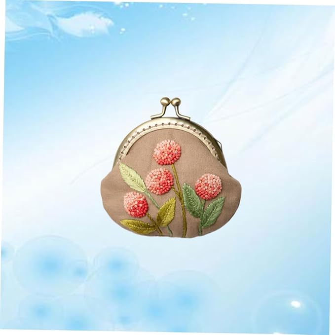 EXCEART 1 Set Embroidery Purse Material Kit Coin Purse for Women Kisslock Embroidery DIY Bags Purse Coin Purses Embroidery Kit for Beginners European Style Crafting Supplies Miss