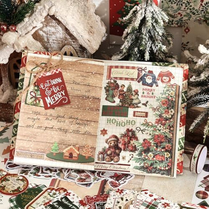 Christmas Scrapbooking Supplies Kit, Aesthetic New Year Festival Scrapbook Kits for Bullet Junk Journal, Stationery, Notebook, DIY Cute Journaling Supplies, Craft Christma Gift for Teen Girl Women - Image 6