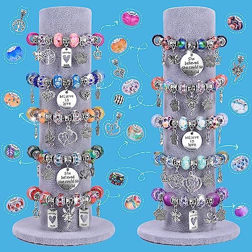 Aipridy 200 Pcs Large Hole European Beads, Craft Supplies Kit, Assorted Mixed Color Lampwork Spacer Beads for DIY Bracelet Jewelry Making (200, Mixed Pack by Style(12)) - Image 3