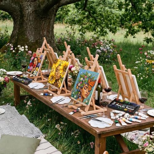 Cholemy 36 Pcs Paint and Sip Kit Gift for Adults 8''x10'',Floral Lady - Image 5