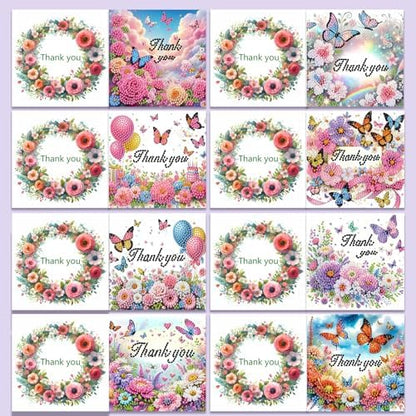 Muzagroo Art Diamond Art Thank You Cards for Adults Diamond Painting Cards - Image 6