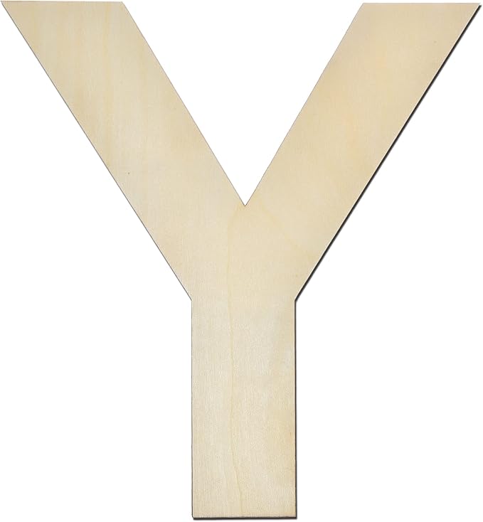 12 Inch Wooden Letter Y, 1/4 Inch Thick Large Unfinished Wood Letter for Home Wall Decor, DIY Crafts