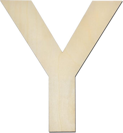12 Inch Wooden Letter Y, 1/4 Inch Thick Large Unfinished Wood Letter for Home Wall Decor, DIY Crafts