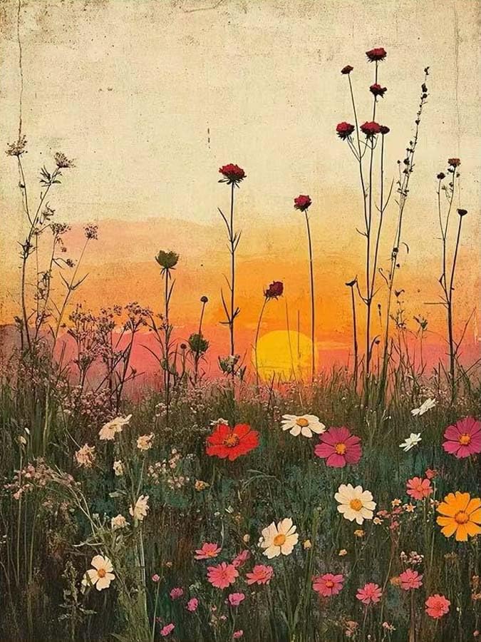 OJTOYART Flower Paint by Numbers Kit for Adults, Wildflower Adult Painting by Numbers for Beginner on Canvas, DIY Hand Painted Oil Paintings for Home Wall Decor 16 X 20 inch by Unknown