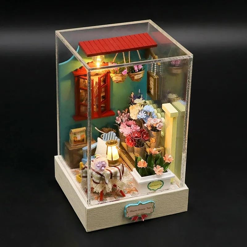 Wizardi Mini House Building Kit - Flower Shop DIY Doll House Kit by Wizardi