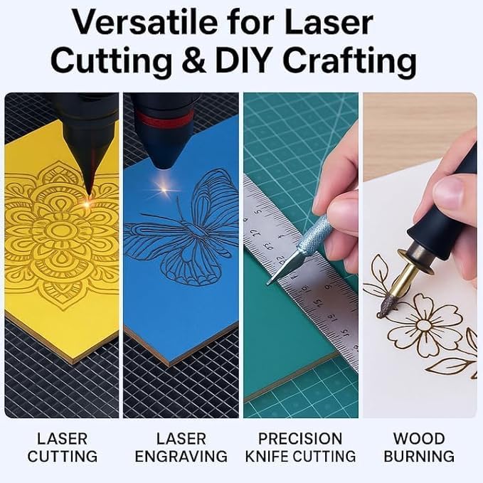 4 Pack Black Basswood Sheets for Crafts, 12"x12"x1/8" (3mm) Unfinished Plywood for Laser Cutting & Engraving, DIY Ornaments & Architectural Models - Image 4