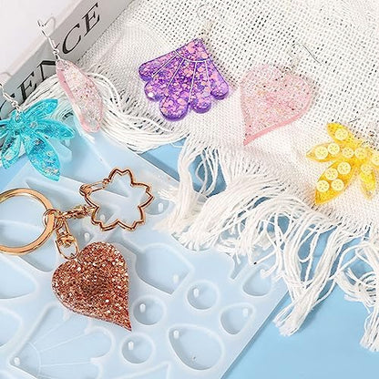 Attuslla Earring Silicone Resin Molds Earring Epoxy Resin Molds DIY Craft with Ear Hooks, Jump Rings for DIY Women Earrings, Pendants, Rings, Jewelry Craft Supplies - Image 5