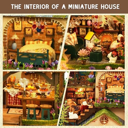 YSWOOD WORLD DIY Miniature House Kit for Adults, Mini House Kit with LED - Image 5