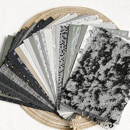 30 Pcs Handmade A5 Textured Scrapbook Paper and Mesh, Junk Journal Supplies - Image 2