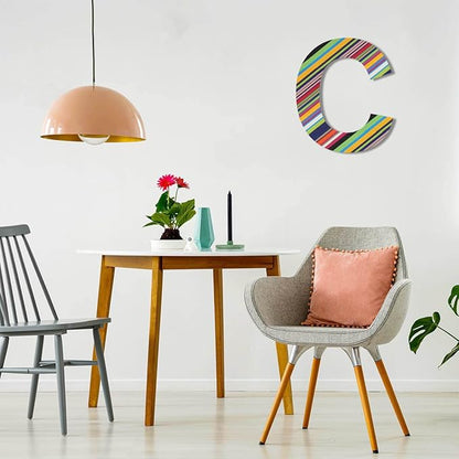 12 Inch Wooden Letter C, 1/4 Inch Thick Large Unfinished Wood Letter for Home Wall Decor, DIY Crafts