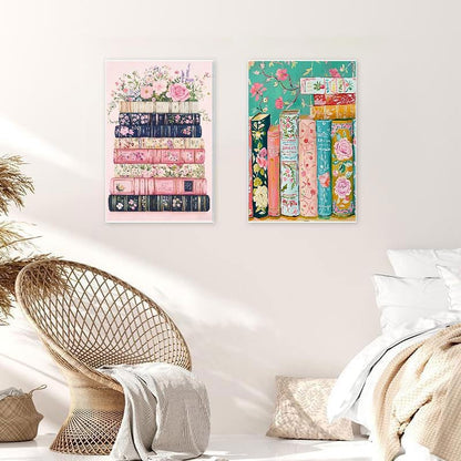 KYOQFVN 2 Pack Paint by Numbers for Adults with Framed Canvas - with Wooden Easel, Flowers Adult Paint by Number Kits on Canvas, DIY Acrylic Oil Painting by Numbers for Home Wall Decor 8X12 Inch - Image 5