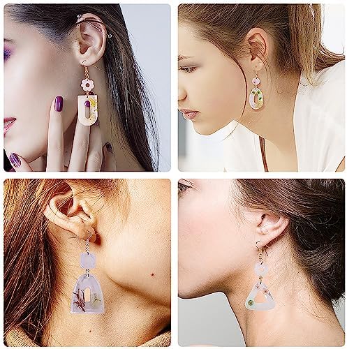 Attuslla Star & Moon Shape Resin Earring Molds - Silicone, Jewelry, DIY Pendant Molds with Ear Hooks & Jump Ring - Image 6