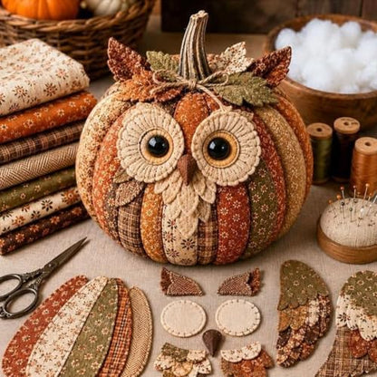 4PCS DIY Animal Pumpkin Sewing Kit - Autumn Fabric Animal Pumpkin Craft Set for Adults Beginners - Thanksgiving Handmade Fall Patchwork Craft Kit for Holiday Decor - Image 4