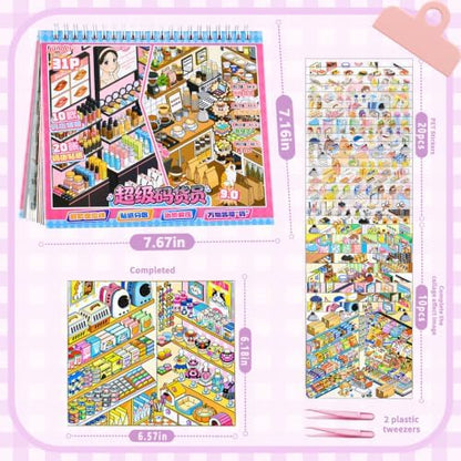 10 Sets Big Size 3D Scene Sticker Book DIY Stickers Scenes Book - Image 2