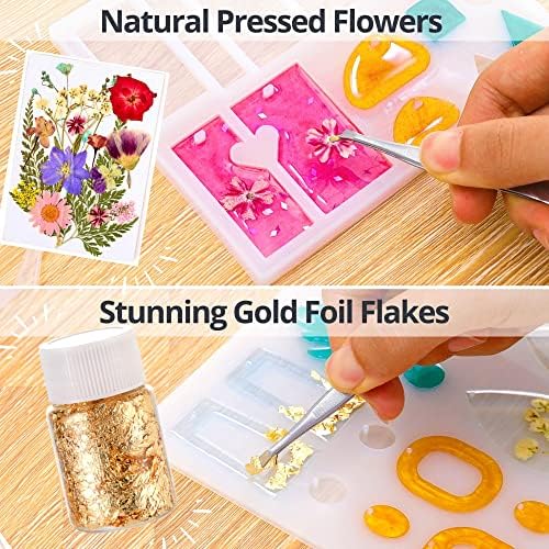 Piccassio Epoxy Resin Kit for Beginners – 208-Piece Jewelry Making & Craft Kit with Molds, Dried Flowers, Glitter & Tools – Complete Starter Set for Keychains, Bookmarks, Pendants & DIY Resin Art - Image 4
