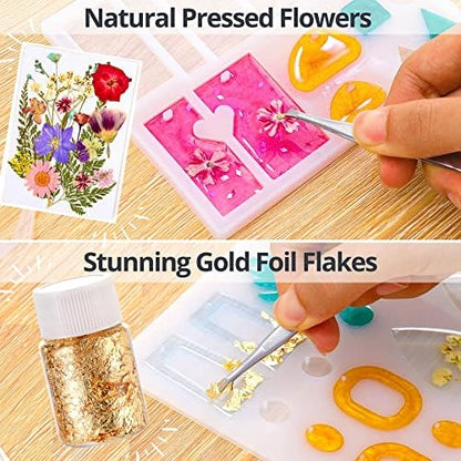 Piccassio Epoxy Resin Kit for Beginners – 208-Piece Jewelry Making & Craft Kit with Molds, Dried Flowers, Glitter & Tools – Complete Starter Set for Keychains, Bookmarks, Pendants & DIY Resin Art - Image 4