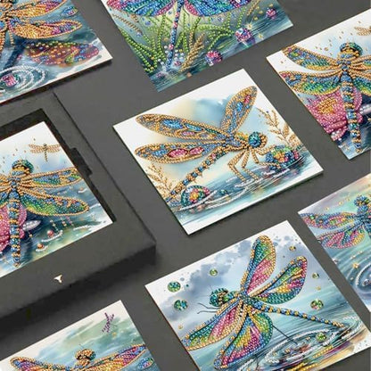 JISHSHAY 6 PCS Diamond Art Greeting Cards Dragonfly Diamond Painting Birthday Cards Animal Gem Art Gem Painting Mosaic Kits for Adults for Thanksgiving Anniversary Valentine Graduation All-Occasion - Image 4