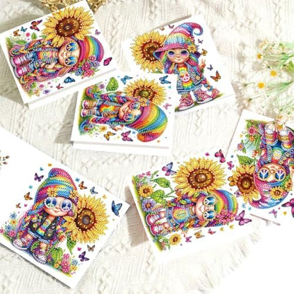 antor 6 Pcs 5D Diamond Painting Greeting Cards Kits, Sunflower Happy DIY Diamond Art Cards with Envelopes, Handmade Rhinestone Greeting Card Set for Birthdays & Holidays - Image 5