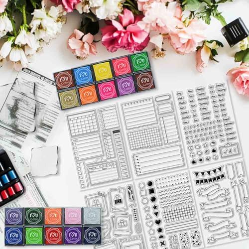29 Pcs Journal Stamps for Crafting Card Making Supplies Set - Image 4