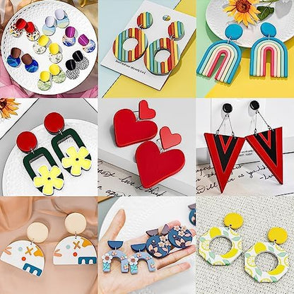 Clay Earring Making kit,32 Cutters,24 Clay,30 Hooks&Rings,Gift Box for Teen - Image 2