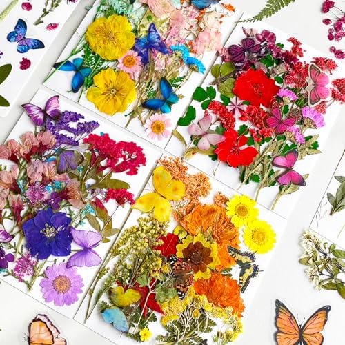 MIKIYA 103Pcs Dried Pressed Flowers with Butterfly Stickers for Resin Molds, Real Natural Bulk Dry Floral Leave for DIY Art Crafts, Epoxy Jewelry, Candle, Soap Making, Nails Decors - Image 3