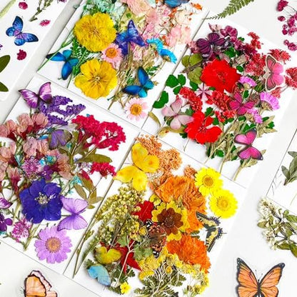 MIKIYA 103Pcs Dried Pressed Flowers with Butterfly Stickers for Resin Molds, Real Natural Bulk Dry Floral Leave for DIY Art Crafts, Epoxy Jewelry, Candle, Soap Making, Nails Decors - Image 3