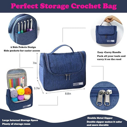 Yarniss Crochet Kits for Beginners,All in One Crochet Kits with 840 Yards Crochet Yarn,Ergonomic Crochet Hooks Set with Yarn for Adults