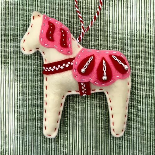 2024 Three Scandinavian Felt Ornaments Kit Hand Embroidery Christmas Ornaments Kit with DIY Material Package for Beginners Adults, 2025 Christmas 3D Novice Embroidery Needlepoint Starter Kit (A) - Image 3