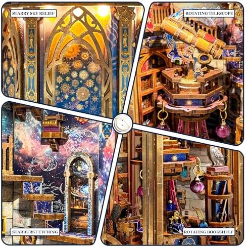 Book Nook Kit DIY 3D Wooden Puzzle - Starry Guide Camping Light - Image 4