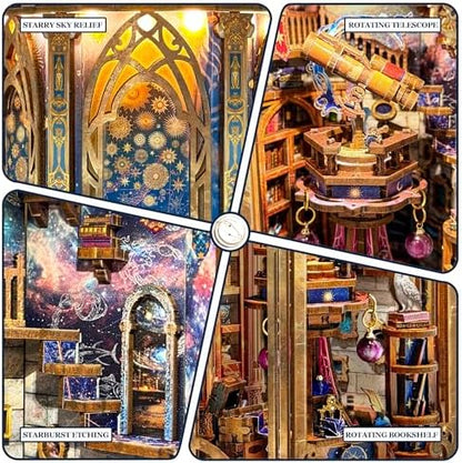 Book Nook Kit DIY 3D Wooden Puzzle - Starry Guide Camping Light - Image 4