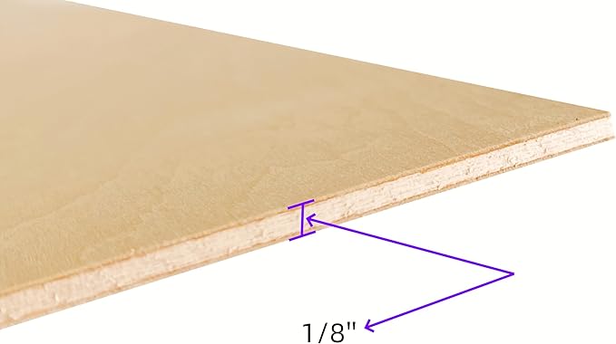 from Baltic Birch, 3mm 1/8'' x 12'' x 18'' Plywood, Craft Grade B/BB Veneer, Box of 6 pcs Sheets, Available for Laser & CNC Cutting, Engraving, Wood Burning, DIY Handwork, Art Painting, by Tomato.Wed