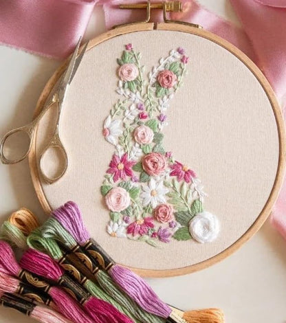 YOUDRN Bunny in Bloom Embroidery Kit for Beginners, Bunny Embroidery - Image 2