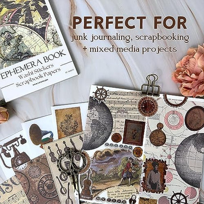 Junk Journal Supplies with 410+ Washi Stickers & Vintage Scrapbook Stickers - Image 2