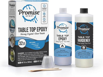 Promise Epoxy Table Top Epoxy Resin Kit 32 Oz with Accessories by PromiseEpoxy