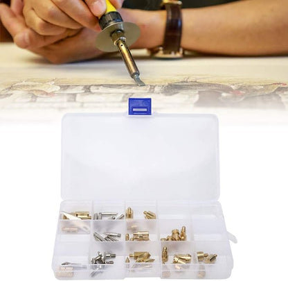 DANAIXZ 57 Pcs Professional Pyrography Pen Tip Set High Quality Copper Welding Accessories Kit with Various Shapes for Wood Burning Engraving and Soldering DIY Projects