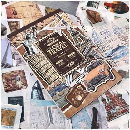 Travel Ephemera Book, 50 Sheets A5 Washi Stickers & Papers by Diuhofart