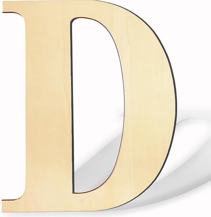 17 Inch Large Wooden Letters, Paintable Large Wood Letter for Crafts, Unfinished Blank Wood Alphabet Letter for Birthday, Parties, Wedding, Christmas Home Decoration(Letter D)