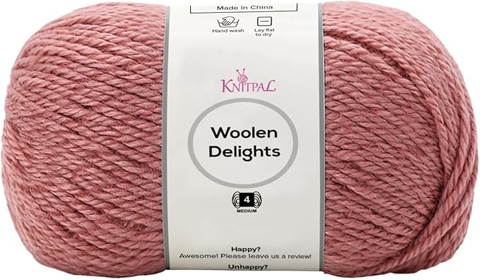 Woolen Delights Soft Wool Yarn for Crocheting, 3-Pack (522Yds / 300G), Free Patterns - #4 Medium Aran/Heavy Worsted Weight Wool Yarn for Knitting - Watermelon Pink