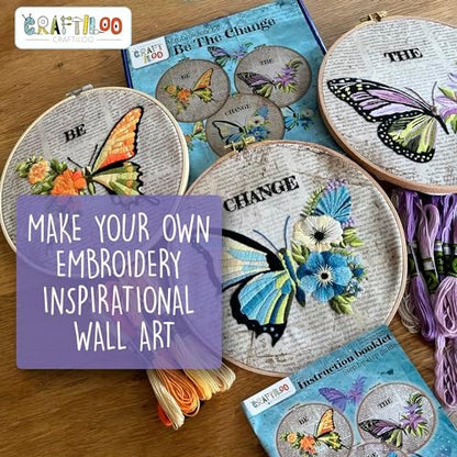 Butterflies Embroidery Kits for Adults - Stamped Beginner Hand Embroidery - Image 5