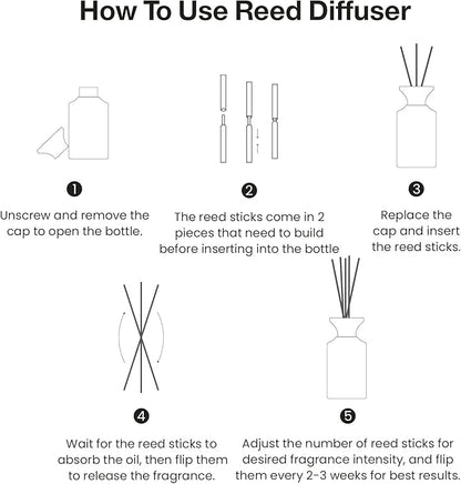 M&SENSE Reed Diffuser Set, 10.14 fl oz Large Reed Diffuser, Vanilla Sandalwood Scented with Natural Essential Oils, Long Lasting with 7 Sticks, Non-Toxic Home Fragrance Reed Diffuser for Bedroom