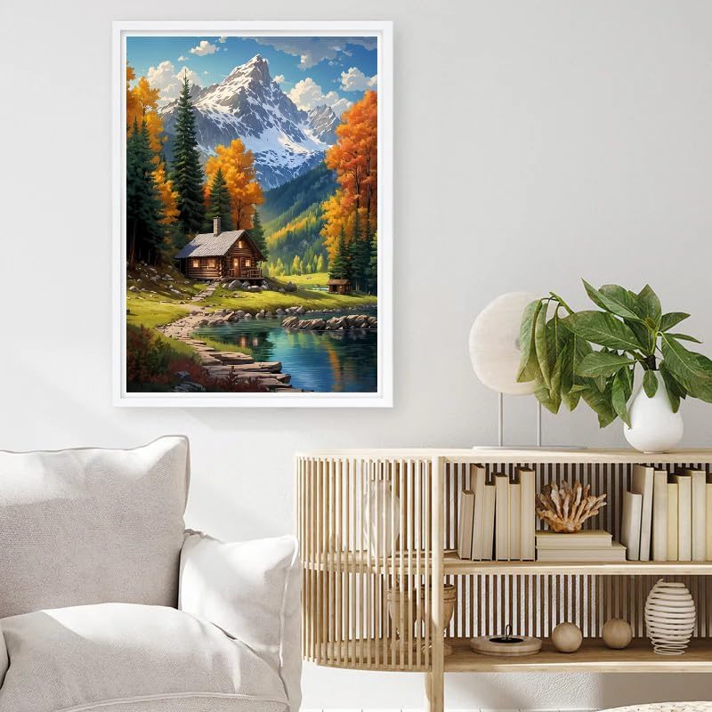 VIGEGU 3 Pack Mountain Paint by Numbers Kit for Adults Beginner with Framed - Image 3