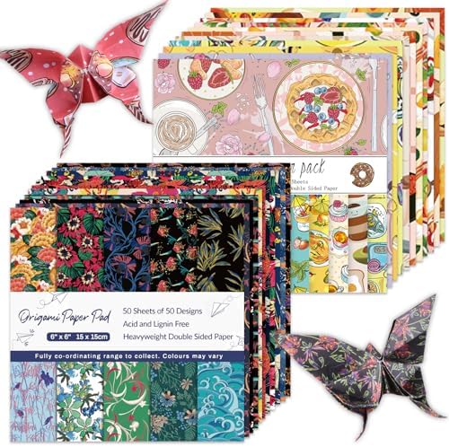Origami Paper Kit 100 Sheets, 6x6 Inch Double Sided 40 Vivid Colored Paper by Bestartsuppliesforyou