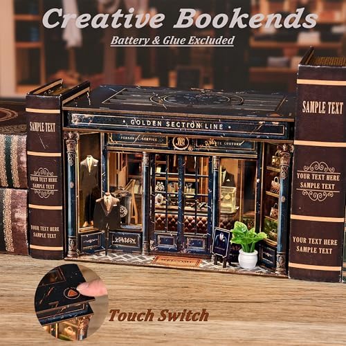 ISSEVE Book Nook Kit, Miniature Dollhouse Booknook Kit Bookshelf Decoration - Image 2